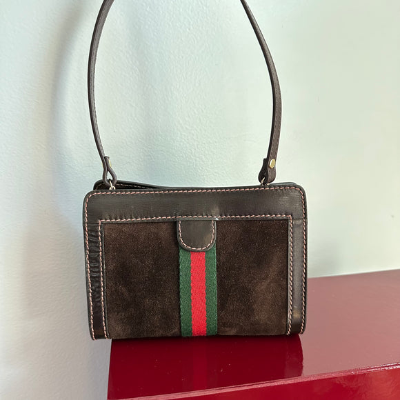 The Junco - Brown Suede Vintage Gucci GG Handbag (smaller)