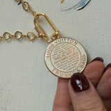 Large White LV Trunks & Bags Pendant on Gold-Filled Necklace