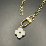 Upcycled LV Clasp with Charm on Gold-Filled Chain Necklace