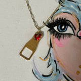 Upcycled Gold LV Zipper Pull with Fruit Charm Necklace