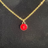 Small LV Charm Necklace - Gold-Filled Chain