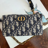 The Junco Crossbody - Dior Trotter Canvas in Navy (with TWO straps!)