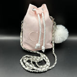 The Junco Crossbody Drawstring Bag  - Pale Pink Dior