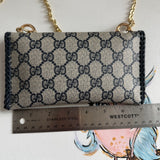 The Junco Wallet on Chain - Navy Vintage Gucci GG