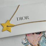 Gold Star Dior Pendant on Gold-Filled Cuban Chain Necklace