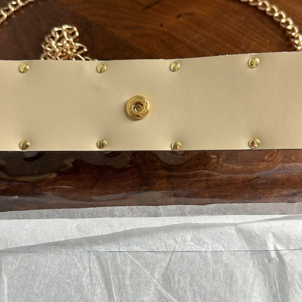 Upcycled Monogram LV on Take Me Out to the Ball Game Clear Crossbody Stadium Bag - Larger