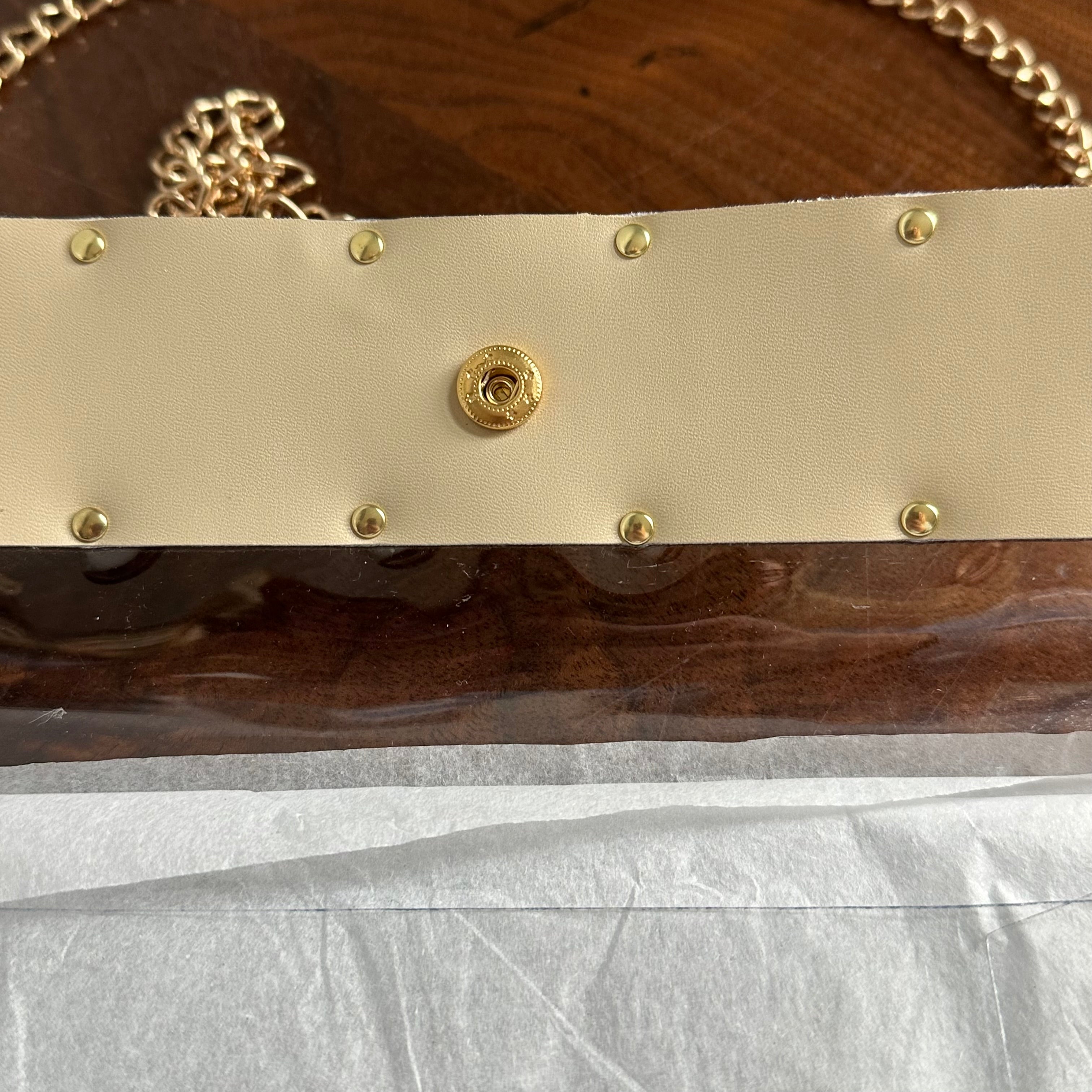 Upcycled Monogram LV on Take Me Out to the Ball Game Clear Crossbody Stadium Bag - Larger