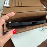 Button Bag - Tan Phone Crossbody with LV Button