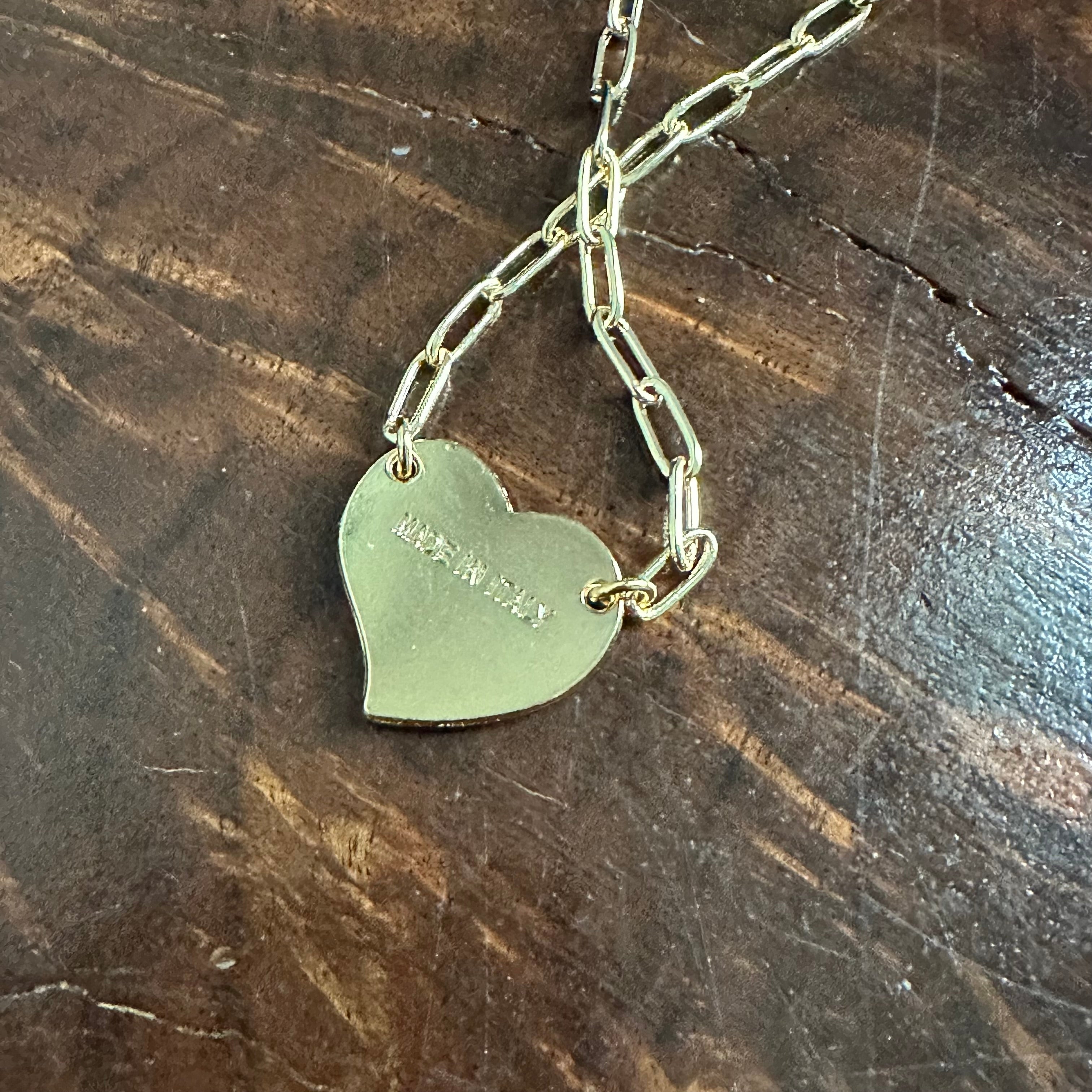 Small Prada Heart Bag Tag Necklace