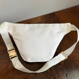 White Nylon Prada Tag Sling/Fanny Bag