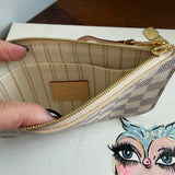 The Chick Wristlet - Upcycled LV in Damier Azur