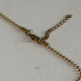Upcycled Clear Crystal GG Charm on Gold PVD Ball Chain Necklace