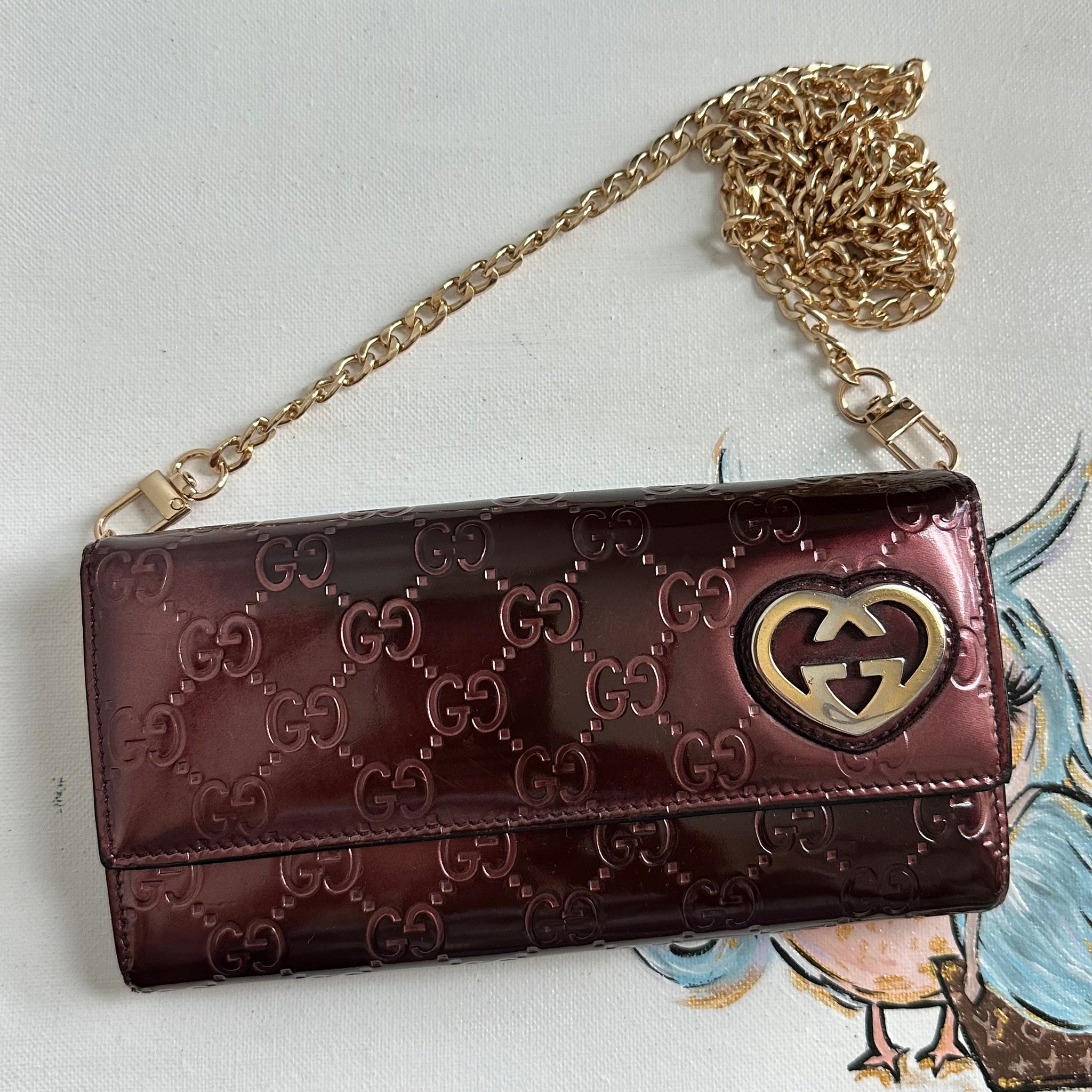 Upcycled Gucci GG classic vintage monogram bag into barrettes set clips Vintage GUCCI Web GG Monogram Canvas Leather Travel Toiletry  main image 4