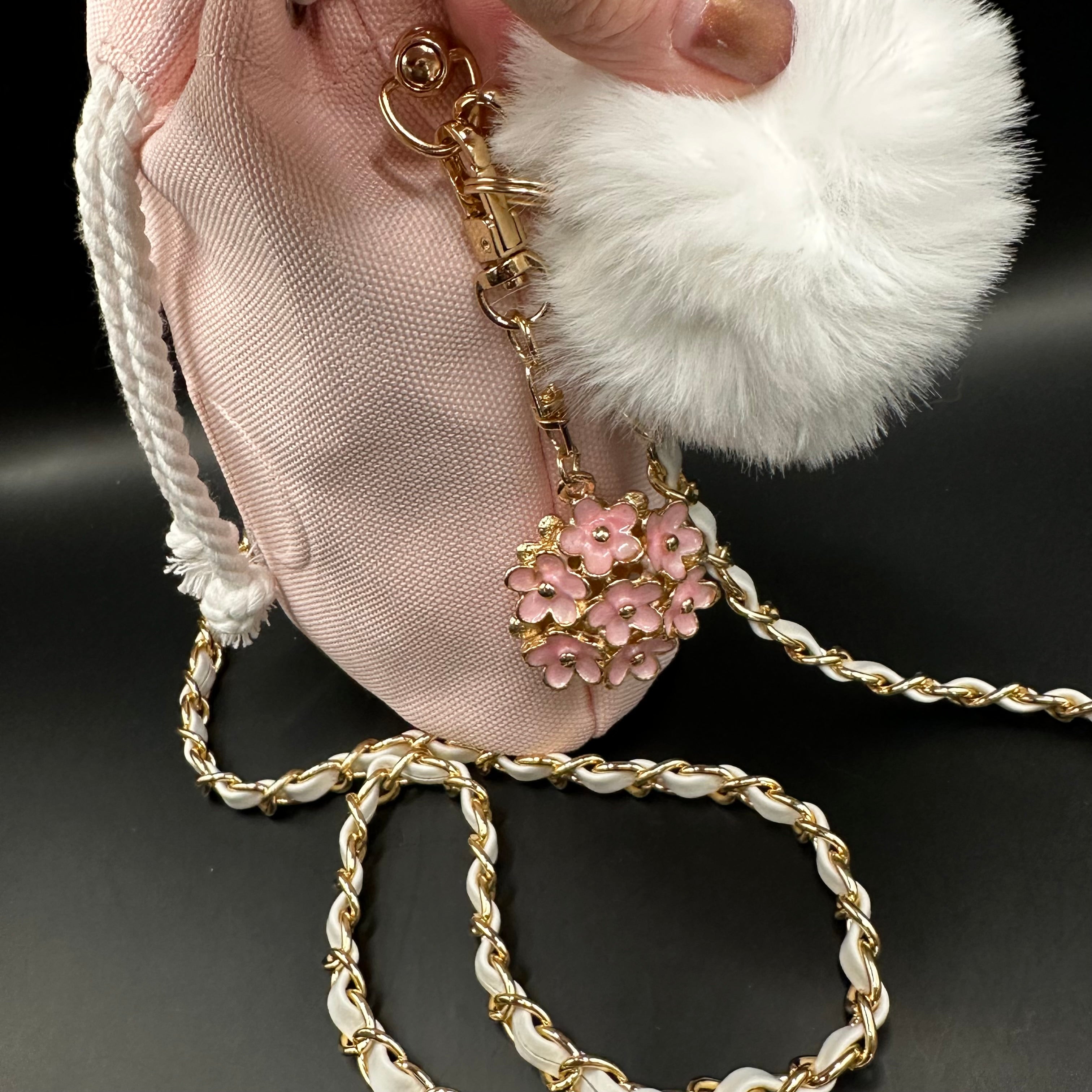 The Junco Crossbody Drawstring Bag  - Pale Pink Dior