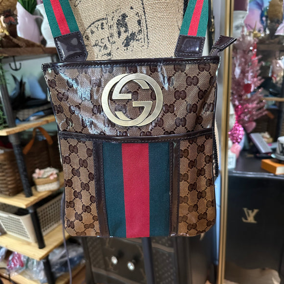 The Swan Messenger - Vintage Imprime Gucci in Brown