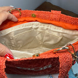 The Crossbody Tote Bag - Raffia Dior in Red/Orange