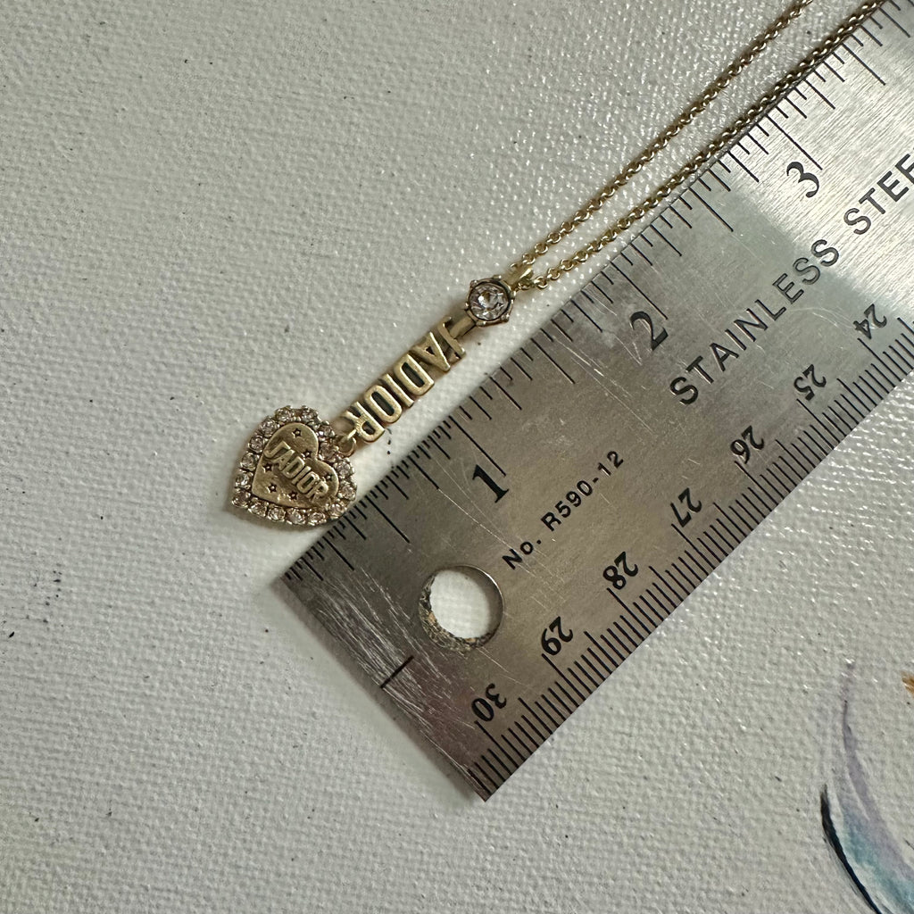 Upcycled J'ADior Zipper Pull on Gold-Filled Chain Necklace