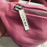 Pink Leather Prada Tag Sling/Fanny Pack Bag