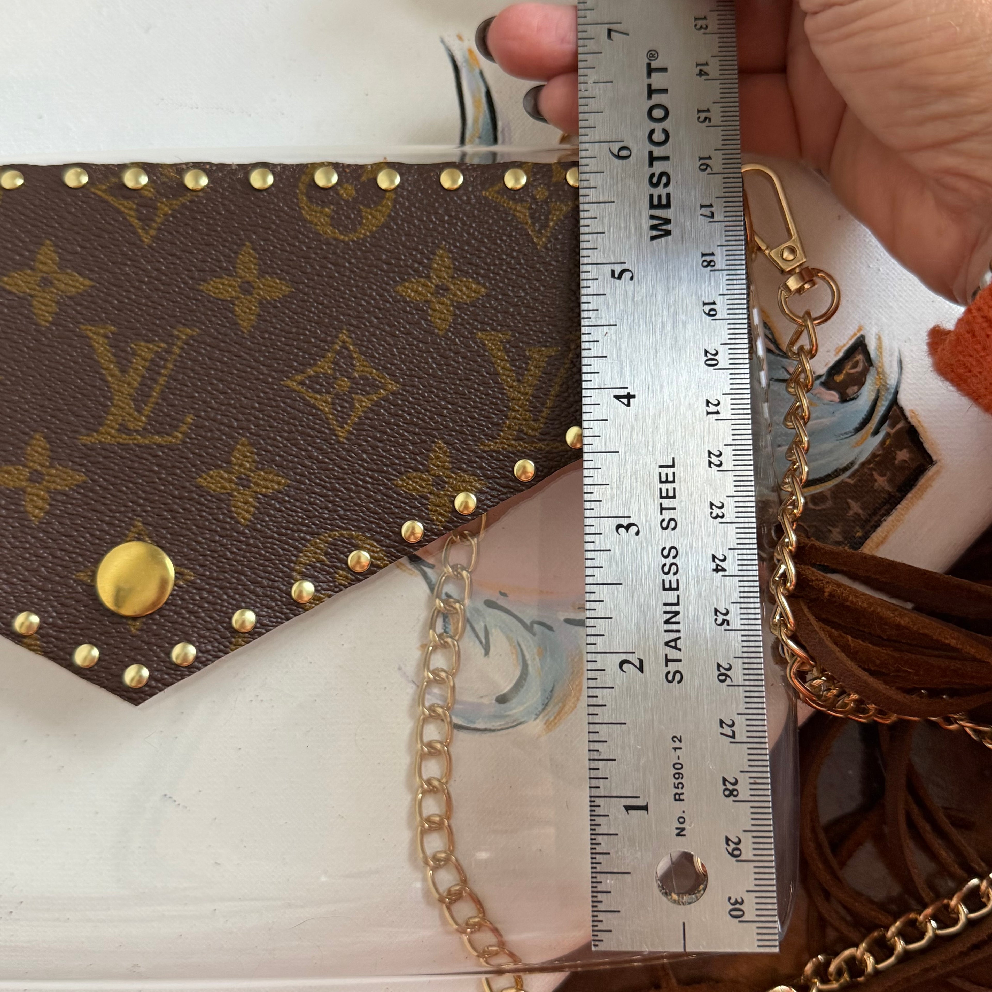 Western Flair Upcycled LV Clear Crossbody Stadium Bag