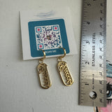 Upcycled Gold Gucci Zipper Pull Earrings