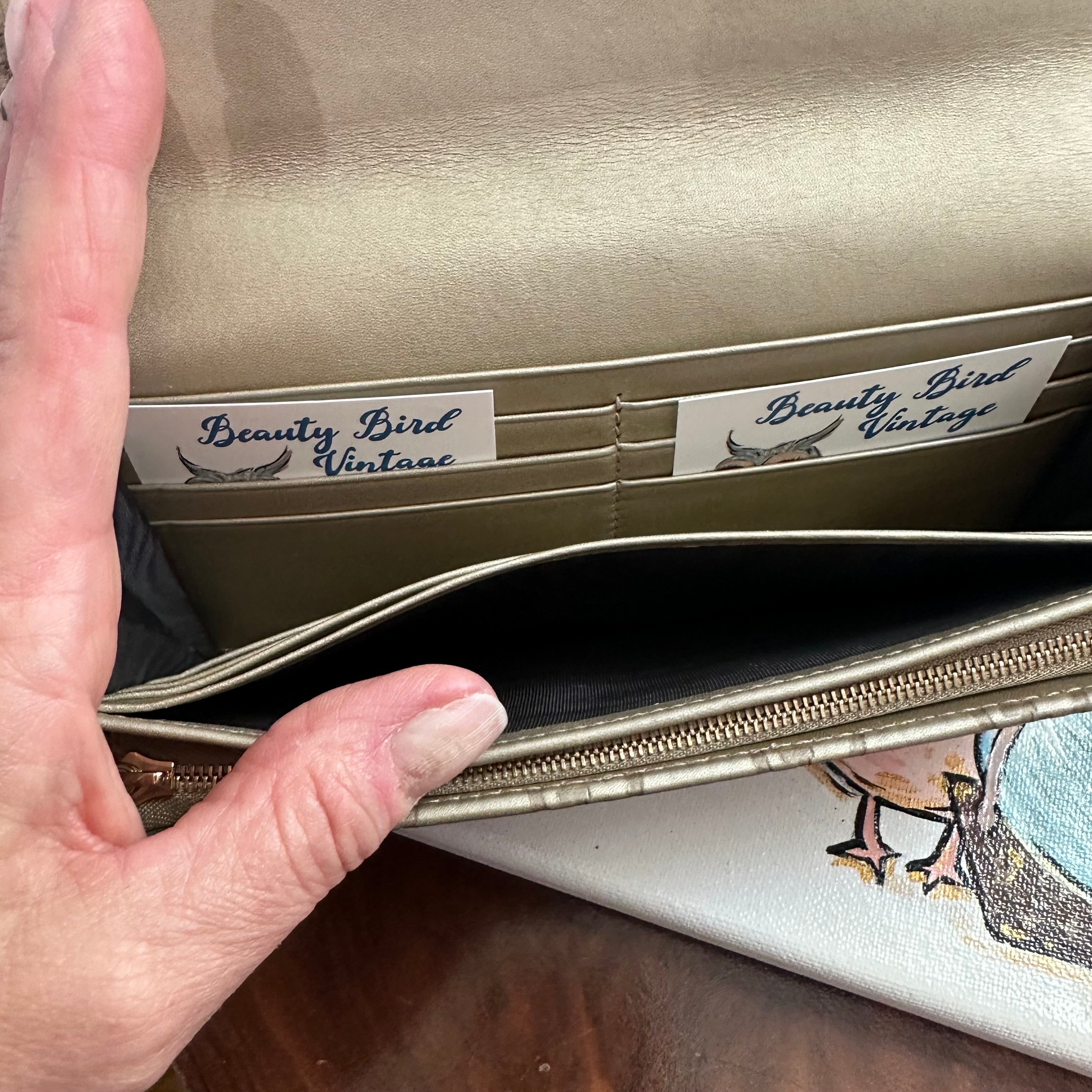 The Junco Wallet/Crossbody - Vintage GG in Gold Leather