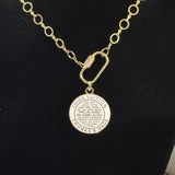 Large White LV Trunks & Bags Pendant on Gold-Filled Necklace