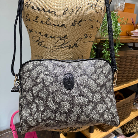 The Junco Crossbody - Vintage YSL in Giraffe Print with Black