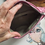 Pink Leather Prada Tag Sling/Fanny Pack Bag