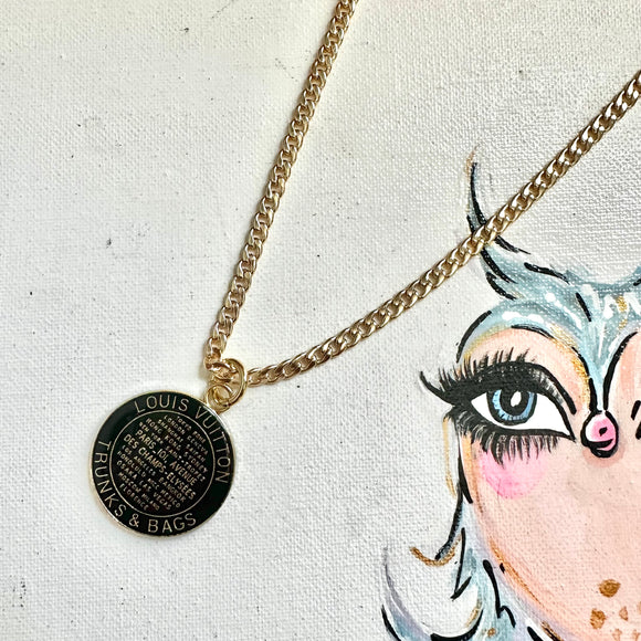 Black Gold Zipper Pendant Necklace