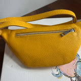 Yellow Leather Prada Tag Sling/Fanny Pack Bag