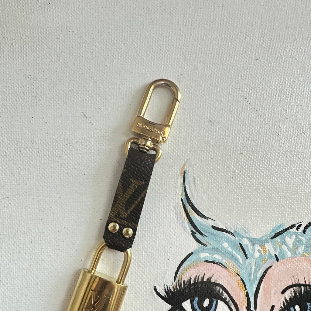 Upcycled LV Padlock Purse Charm/Keychain
