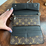 The Junco Wallet on Chain - Vintage Monogram in Black