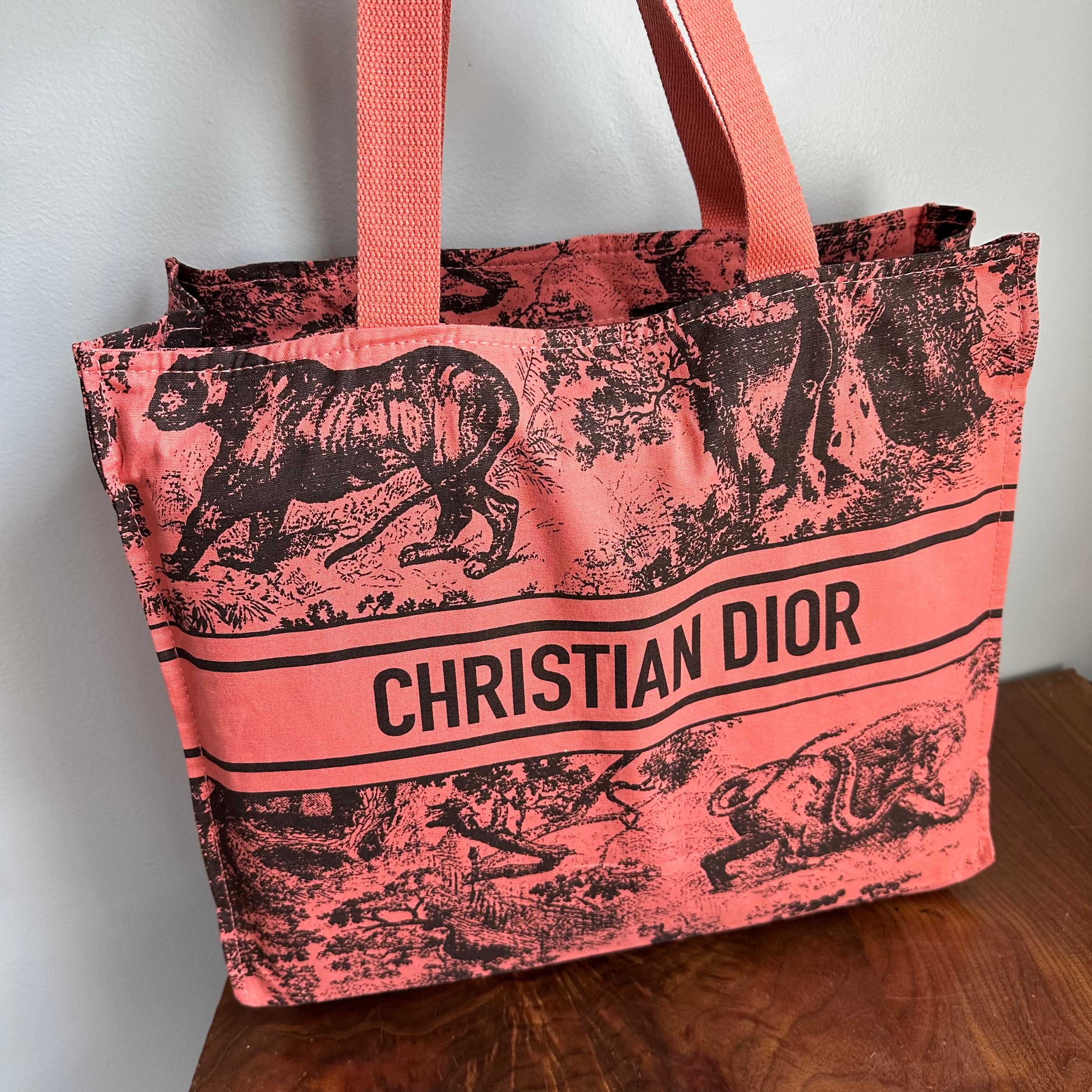 The Tote Bag - Canvas Dior in Salmon Pink/Graphite