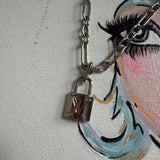 LV Lock Charm Necklace - Silver