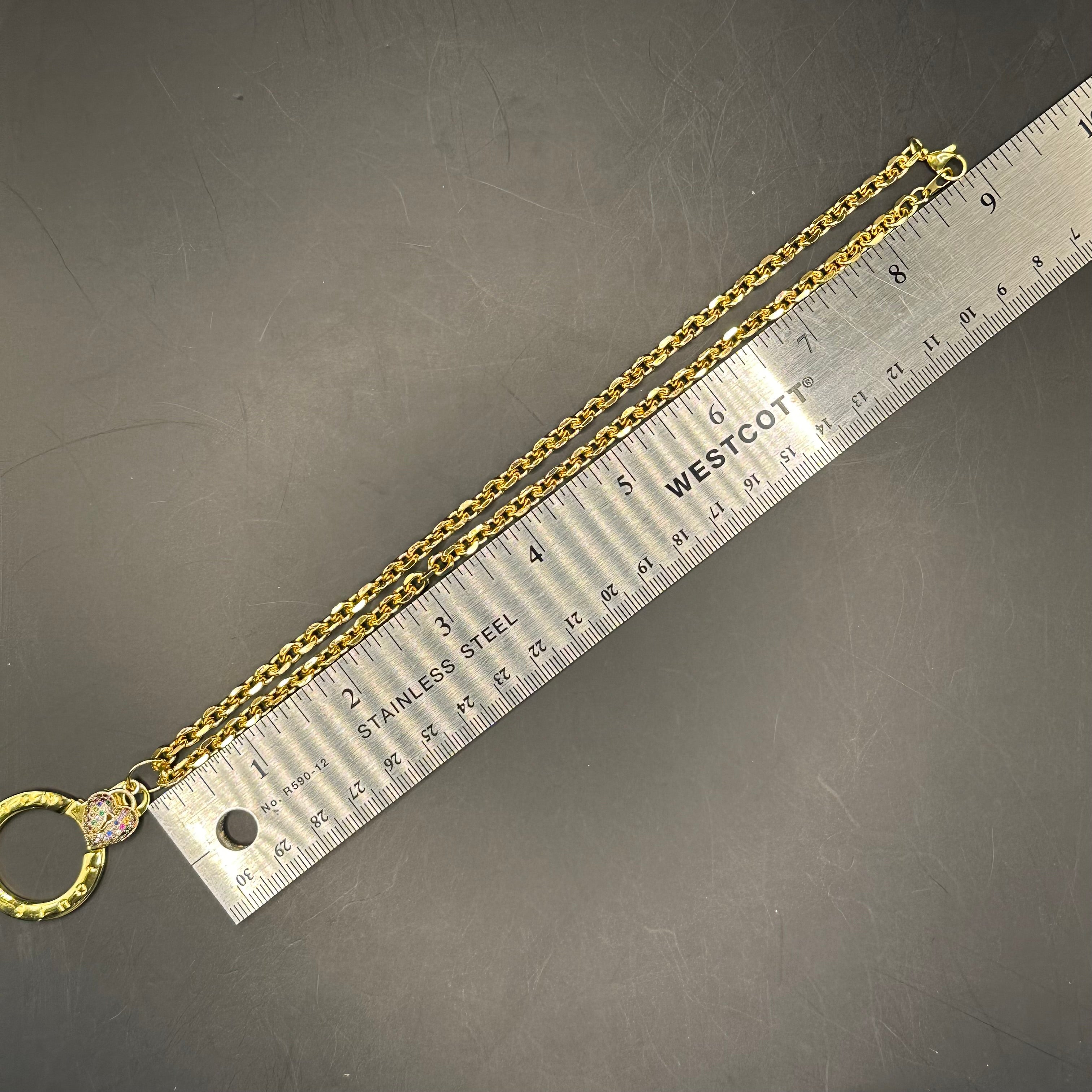 Repurposed LV Keyring with Blingy Heart Charm Necklace