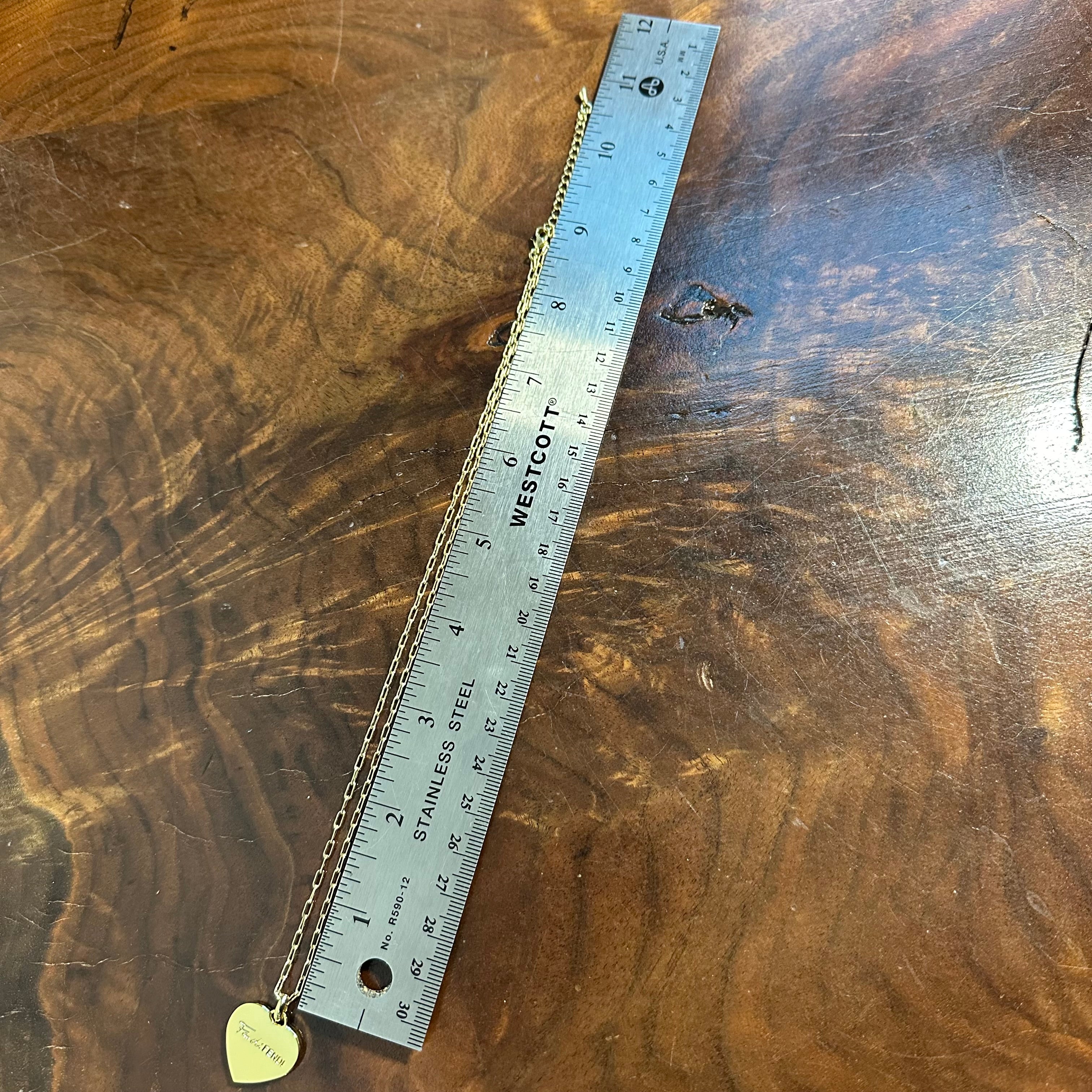 Upcycled Fendi Charm Heart Necklace