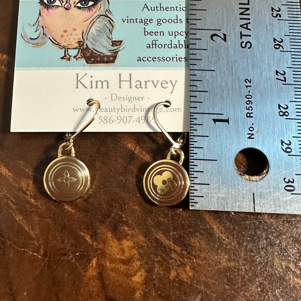 Upcycled LV Bag Charm Pastilles Earrings