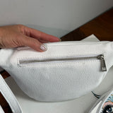 White Leather Prada Tag Sling/Fanny Pack Bag