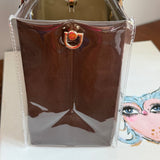 The Smaller Tote Bag - Vintage Brown LV with Black Handles (9x7x5)