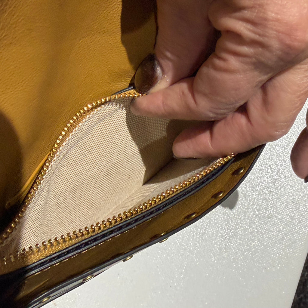 The Junco Wristlet - Black Leather Coach