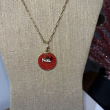 Large Red Christmas LV Trunks & Bags with Gold-Filled Necklace