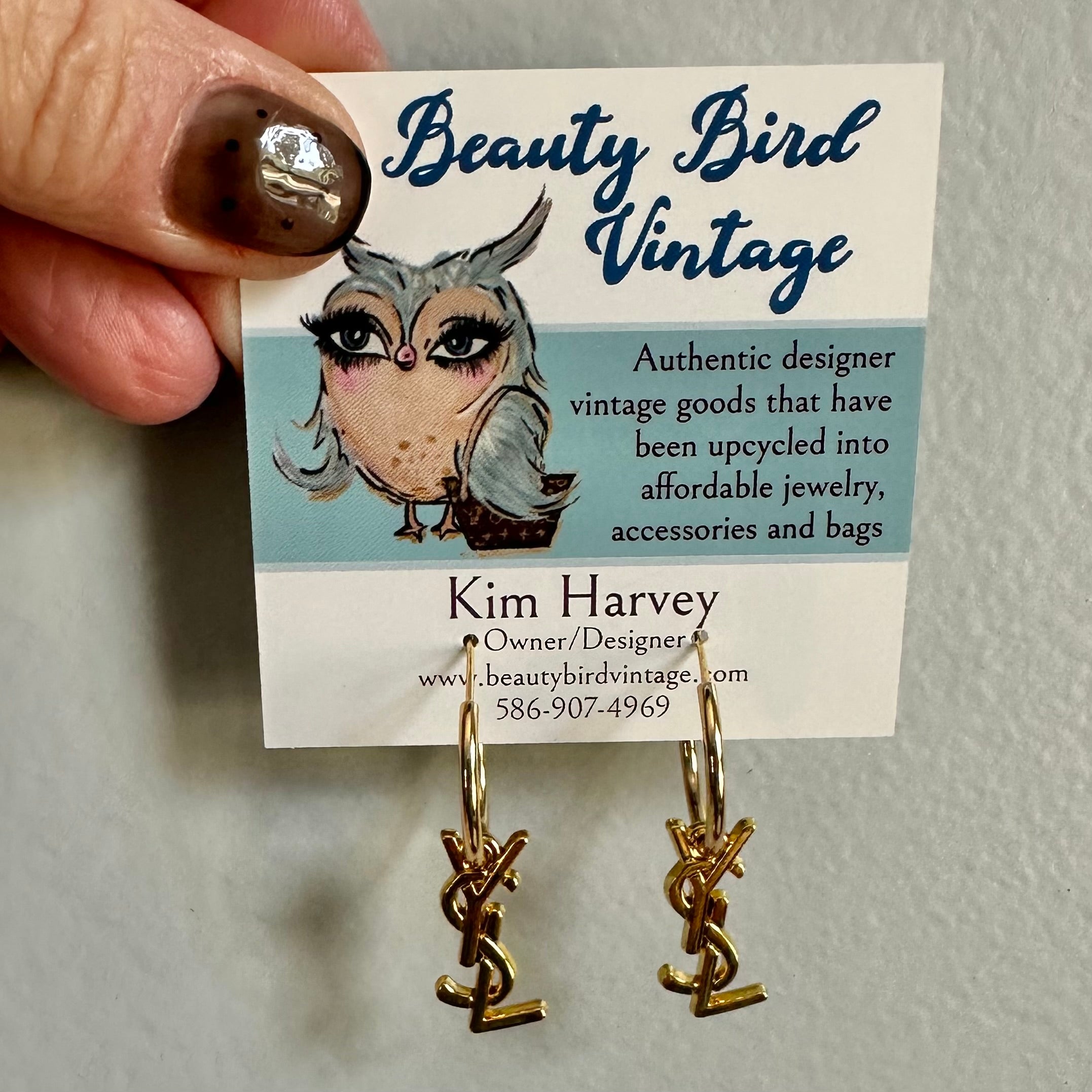 Upcycled Gold YSL Zipper Pull Earrings