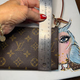 The Junco Wristlet - Upcycled LV Monogram with Shoulder Vachetta
