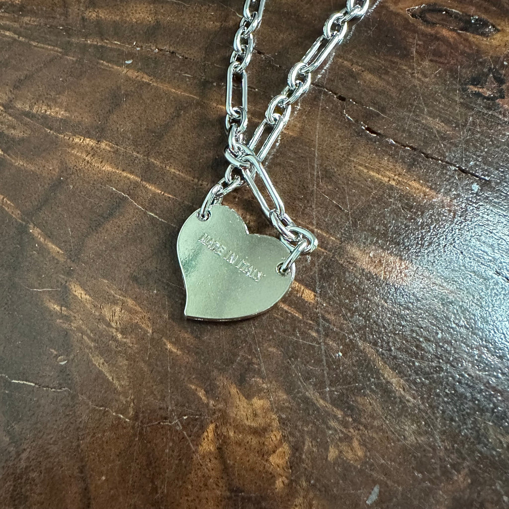 Small Prada Heart Bag Tag Necklace