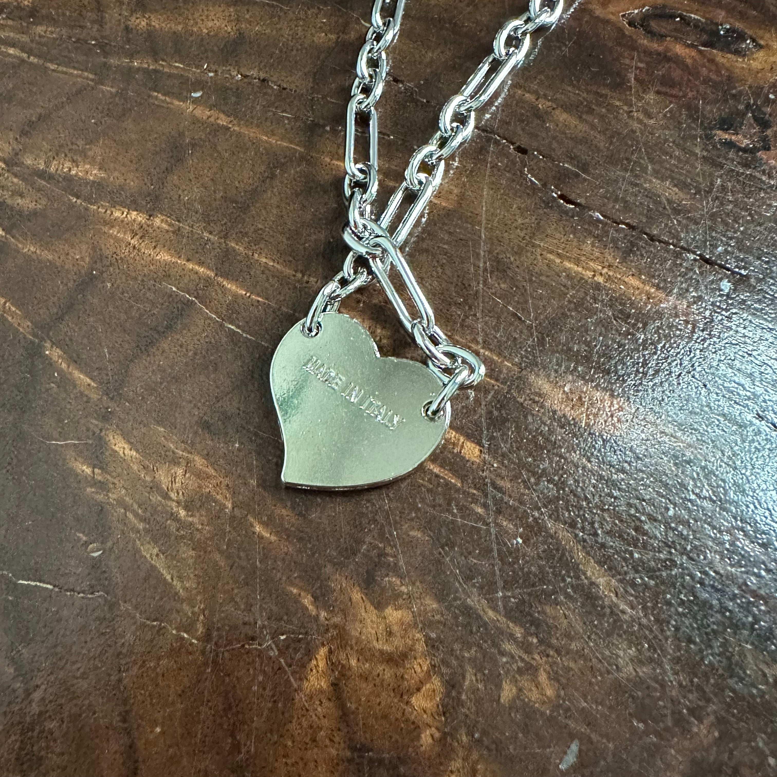 Small Prada Heart Bag Tag Necklace