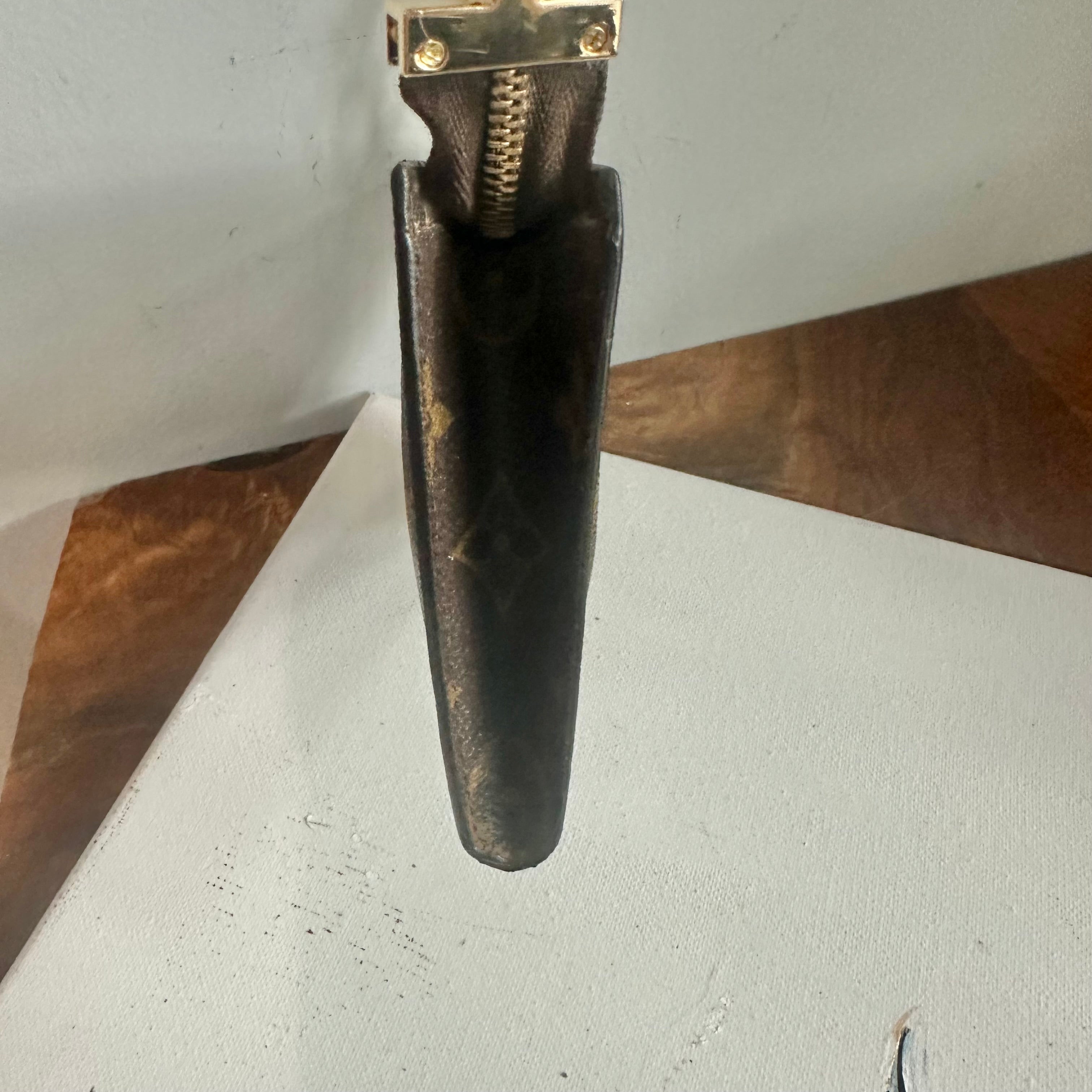 The Junco - Upcycled LV Monogram Wristlet in Vachetta