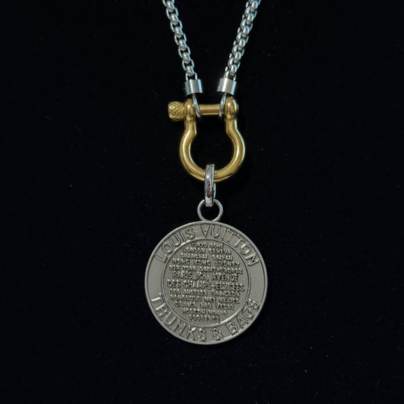 Silver & Gold LV Trunks & Bags Necklace