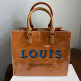 The LV Tote Bag - Special Blue "Louis" on Classic Orange