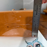 The Tote Bag - Classic Orange LV Bag with Vachetta Handles (10x8x6) with Button