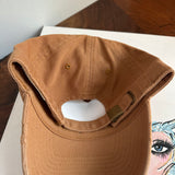 Cognac Colored Distressed Hat with LV Leather Patch